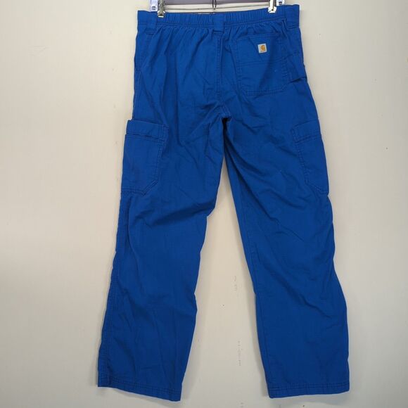 Carhartt Mens Scrub Pants Royal Blue Medium Ripstop Boot Cut 8-Pocket Cargo - Picture 2 of 11